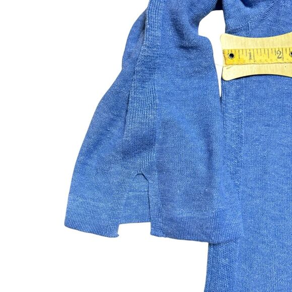 J. Jill Women's Opal Blue Linen Blend Long Tunic Side Vented Lighweight Size XL - Picture 4 of 6